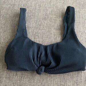 Hollister Navy Blue Ribbed Bikini Top